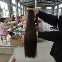 Cheveux humains vierges péruviens naturels européens doublement étirés et lisses, sans trame, en vrac pour tressage et extensions capillaires