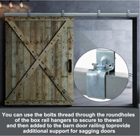Support de rail de porte de grange STG avec boulons, support de boîte extérieur robuste, quincaillerie en acier galvanisé, support de raccordement de boîte simple