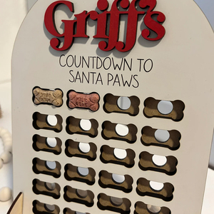 Pafu giáng sinh đếm ngược cho New Puppy Pet quà tặng với xử lý chủ tùy chỉnh bằng gỗ <span class=keywords><strong>Advent</strong></span> lịch cho chó - Product Image 4