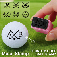 Tampon métallique personnalisé pour balles de golf, tampon marqueur de balles de golf avec nom et logo personnalisés, tampon de golf personnalisé rechargeable et réutilisable pour golfeur