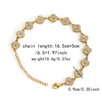 Bracelet chaîne en acier inoxydable Novirassine, design fleur en zircon, pour homme et femme, hypoallergénique, durable, bijoux argent/or