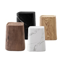 Poubelle en plastique portable de style classique avec rebord pour la maison, le bureau et la salle de bain, utilisation en intérieur