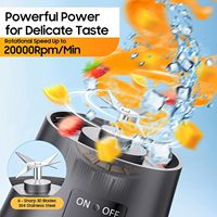 Mixeur Portable Autonettoyant Anti-fuite 400ML 150W Rechargeable USB 6 Lames pour Smoothies et Broyeur de Glace pour la Salle de Sport