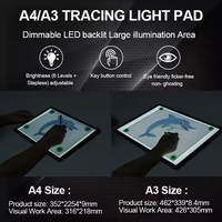 Tablero de luz Led de tableta de dibujo de atenuación continua para pintura de diamantes con batería