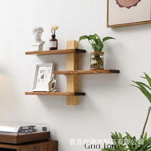 Cross-border wooden <b>wall</b> <b>shelf</b> for home decorations, entryway display, <b>wall</b> storage rack, <b>wall</b>-<b>mounted</b> decorative rack - Product Image 4