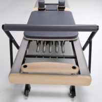 Reformer de Pilates Premium, Estructura de Aleación de Aluminio con Recubrimiento en Polvo Gris, Equipo de Ejercicio de Pilates Premium para el Hogar o el Estudio