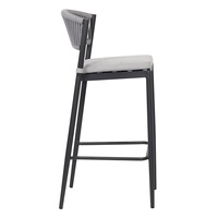 Tabouret de bar en aluminium, mobilier d'extérieur à cordes tissé, chaise basse, loft, ensemble de table basse à double cadre, 9 pièces