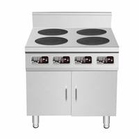 Kompor Induksi 4 Tungku Heavy Duty Stainless Steel Profesional untuk Restoran Grosir Partai Besar OEM Pabrik Langsung