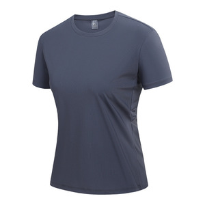 Women's Cooling T-Shirt Misty Gray Nylon Short Sleeve Round Neck Leisure Wear - Product Image 3