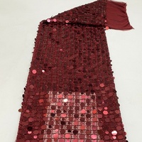Tissu en dentelle à paillettes brodées et perlées, effet écailles de poisson, grande élasticité, 12+18mm, idéal pour robes de mariée - Vente en gros
