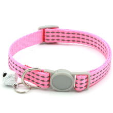 Nuevo estilo, collar de mascota antipérdida con patrón sólido, Collar de gato de nailon colorido con hebilla de Metal reflectante, Collar de perro grabado - Product Image 3