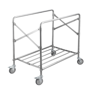 Taşınabilir paslanmaz çelik temizlik sepeti kilitleme Caster 50KG kapasiteli otel misafir odaları çamaşır odaları sessiz evrensel - Product Image 2