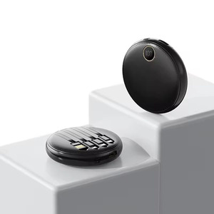 Banco de Energía Portátil de 10000 mAh con 4 Cables Integrados, Pantalla LED, <span class=keywords><strong>Cargador</strong></span> de Batería Externo <span class=keywords><strong>Redondo</strong></span> con Logotipo Personalizado para iPhone y <span class=keywords><strong>Samsung</strong></span> - Product Image 5