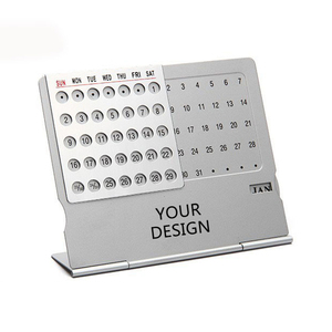 Metal Crafts Aluminum Alloy Adjustable Monthly Calendar Promotional Product Can Be Customized logo Office Product