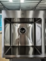 Évier gris pistolet en acier inoxydable 304 Éviers de cuisine au-dessus du comptoir Évier de style coréen populaire de restaurant moderne avec trou de vidange de 162mm