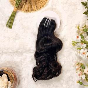 Extensions de cheveux naturels indiens bruts doublement étirés, mèches de cheveux vierges noirs pour femmes, pour coiffure et beauté en salon - Product Image 2