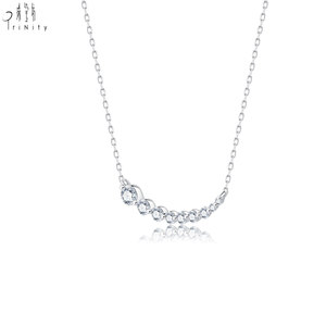 Hong Kong Supplier Jewelry Wholesale Manufacturer Export <b>Necklace</b> Jewelry 18K Solid White Gold Natural Diamonds Pendant <b>Necklace</b> - Product Image 2