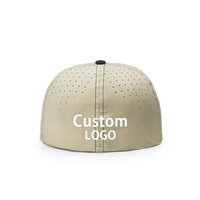 Nueva moda personalizada PVC parche Logo 5 paneles impermeable poliéster deporte Golf sombrero, corte láser perforado papá Gorras, cuerda gorra de béisbol