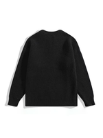 Vintage Henley Yaka Örgü Kazak Erkekler için Gevşek Kesim Göğüs Cebi Rahat Sonbahar Retro Günlük Kol