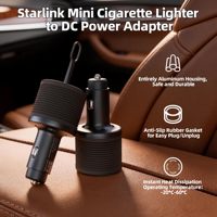 Adaptor Daya Starlink Mini untuk Pemantik Rokok dengan Saklar, Steker DC Betina Aluminium, Konverter Daya 12V-24V ke 30V 2A