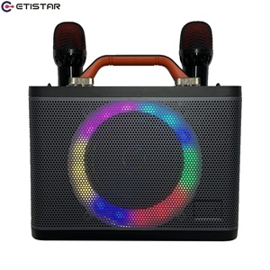 מערכת קריוקי ניידת ממתכת לרמקול 30W עם 2 מיקרופונים אלחוטיים, תאורת RGB LED, לשימוש ביתי, למסיבות, בחוץ ובמחשב - Product Image 4