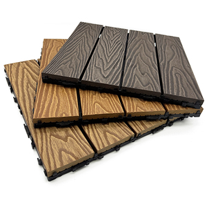 2025 New Arrival Chất Lượng Cao 3D Woodgrain Nổi Patio Sàn Gạch Lồng Vào Nhau Ngoài Trời WPC Sân Thượng Decking Sàn Tự Làm Gạch - Product Image 2