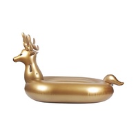 Jouets gonflables personnalisés en plastique doré en forme de cerf pour la baignade estivale à usage résidentiel - Jouet aquatique à chevaucher pour piscine extérieure Waterhan