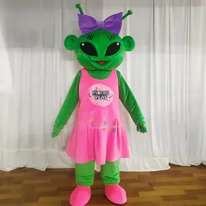 Costume de mascotte extraterrestre personnalisé de haute qualité pour fête cosplay, unisexe, adulte, mascotte extraterrestre vert, à vendre