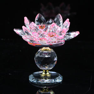 Venta al por mayor decoración del hogar <span class=keywords><strong>8</strong></span> colores cristal flor de loto vela té luz titular candelabro - Product Image 3