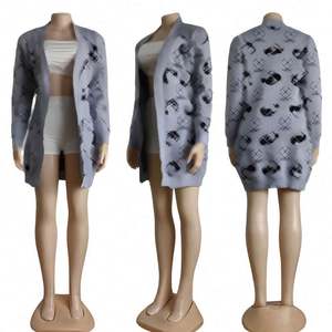 Novità 2026: Abbigliamento Invernale da <span class=keywords><strong>Donna</strong></span> di Marca, Cardigan <span class=keywords><strong>in</strong></span> Maglia, Giacca Maglione, Abiti di Lusso per Donne - Product Image 2