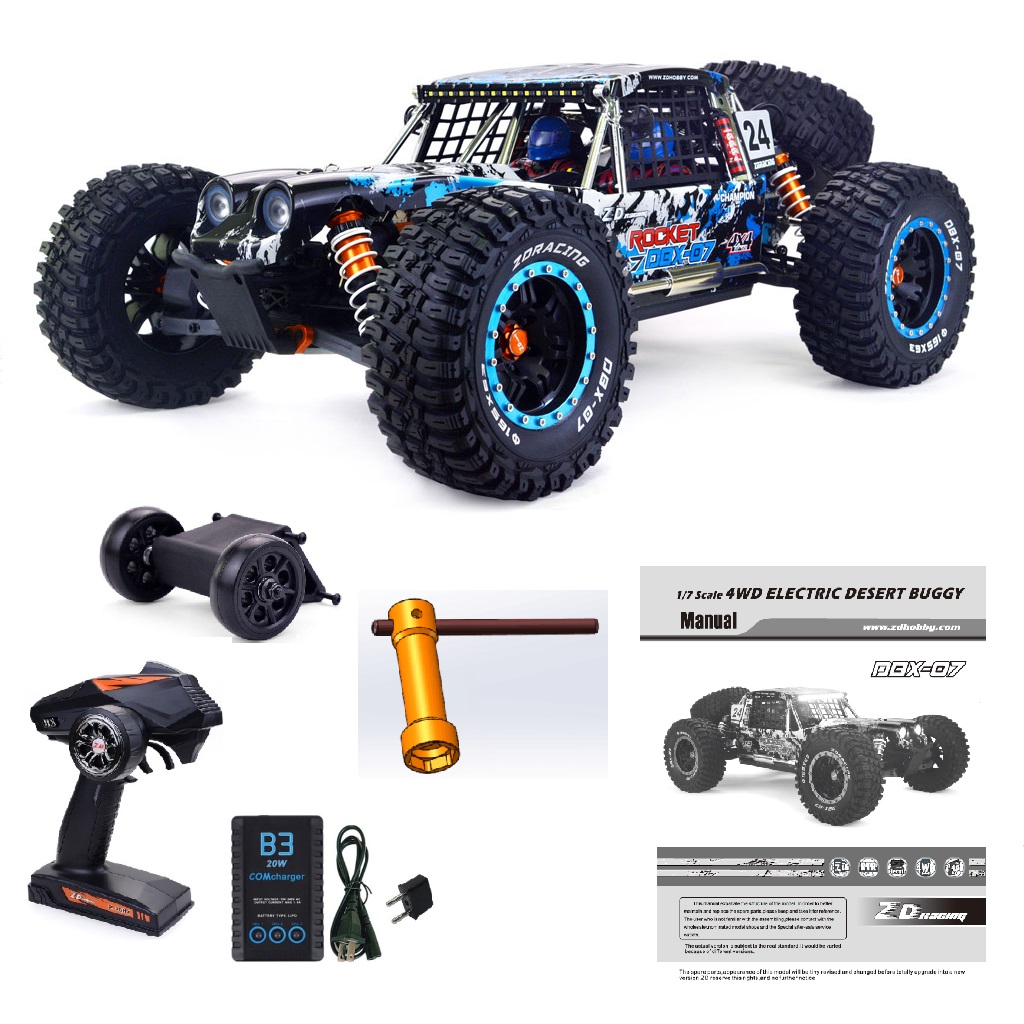ZD Racing 1/7 Brushless 4WD RC Car - 80km/h Remote Control