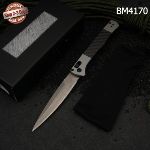 Cuchillo Plegable BM4710 D2 con Punta de Lanza y Borde Plano, Mango de Aleación de Aluminio, Grado Industrial y para Bricolaje, Uso en Campamentos y Actividades al Aire Libre - Product Image 1