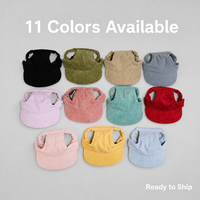 Casquette Pare-Soleil Réglable en Velours Côtelé pour Chien avec Trous pour les Oreilles, Chapeau Respirant et Durable pour Petits et Moyens Chiens, Idéal pour les Promenades Estivales en Extérieur