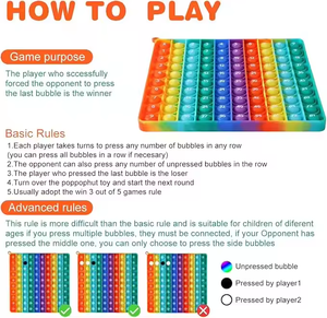 لعبة الضرب 7.87 بوصة، لعبة فيدجت مربعة قوس قزح بـ 100 فقاعة لتخفيف التوتر، جدول الضرب من 1 إلى 9 - Product Image 6