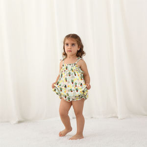 ชุดบอดี้สูทเด็กทารก OEM ODM ชุดนอนเด็ก ชุดเดรสสายเดี่ยว ผ้าไผ่นุ่ม พิมพ์ลายเต็มตัว ชุดจั๊มสูทเด็ก เสื้อผ้าเด็กขายส่ง - Product Image 3