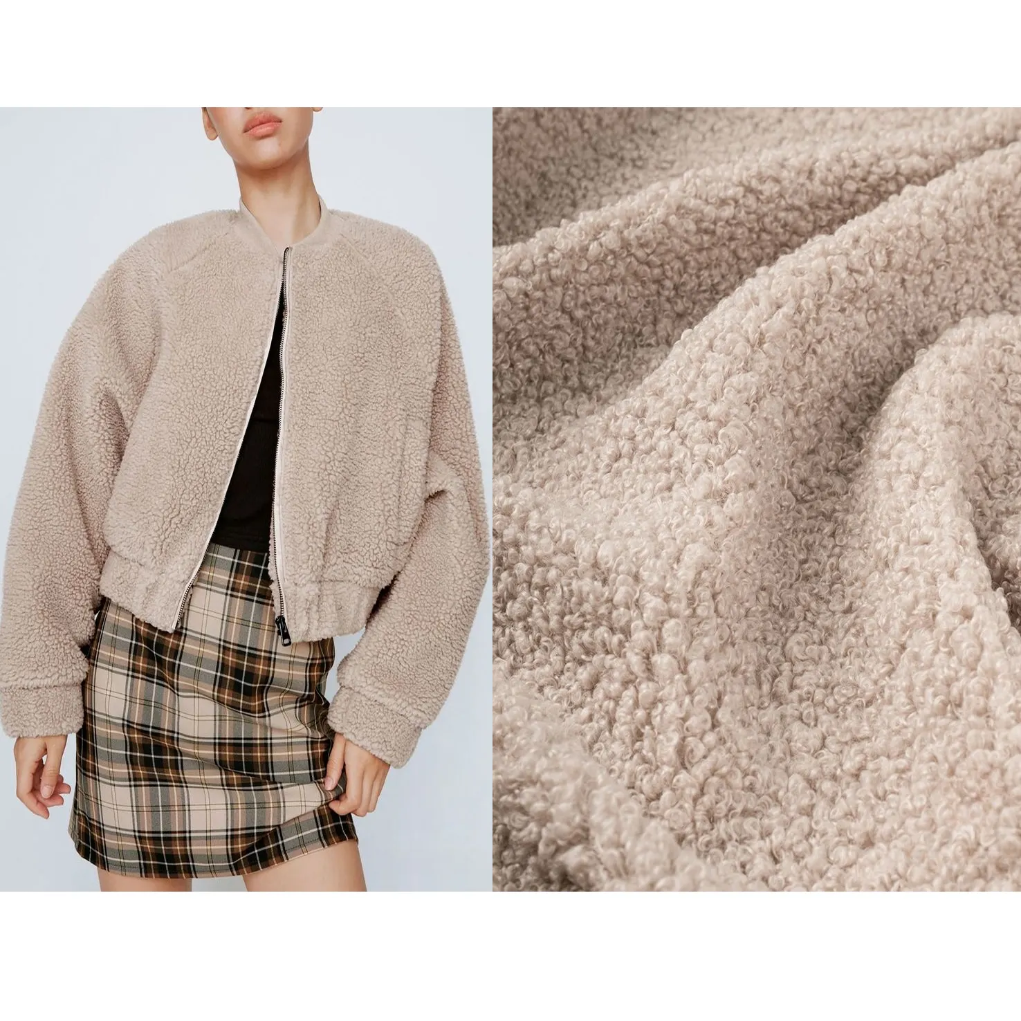 Wholesale Fashion Winter Thermal Soft Curly Faux Fur Fabric Teddy Bear Fur Sherpa Fleece Fabric For Coat Jacket