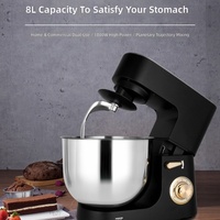 Batteur sur socle professionnel 8L grande capacité 1800W haute puissance double usage domestique et commercial pour pétrir la pâte et fouetter le lait frais EU/Chine