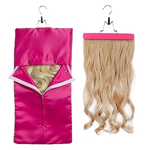 Soporte para Pelucas de Seda Satinada con Gancho, Transparente y con Cierre, a Prueba de Polvo, para Proteger Pelucas y Extensiones de Cabello - Product Image 6