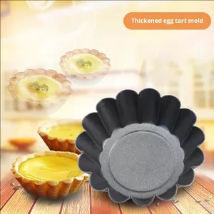 Kích thước nhỏ 2.5inch Kim loại trứng <span class=keywords><strong>Tart</strong></span> Para tarta khuôn tự làm dày thép carbon nướng hoa cúc cốc khuôn để nướng - Product Image 3