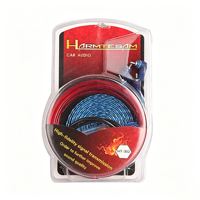 Kit Kabel Audio Mobil HTS-302 untuk Subwoofer dan Power Amplifier dengan Konektor RCA, Selubung PVC, dan Pelindung Foil & Braid