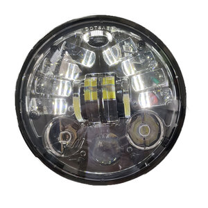 Intermitente LED DRL para motocicleta, faro delantero negro con ámbar, 5,75 pulgadas, blanco - Product Image 1