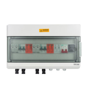 Caja combinadora de batería de matriz <span class=keywords><strong>PV</strong></span> solar para sistema de energía de panel solar, resistente al agua, a prueba de polvo, 2 entradas, 2 salidas, 2 cuerdas, + CC CA, 1/2/2 - Product Image 1