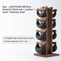 Haltères de musculation haut de gamme en acier avec poignée en bois massif, remplis de sable, kettlebells, cloches de swing, enveloppés de cuir pour l'entraînement en salle de sport