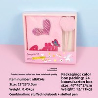 Carnet en Peluche Doux et Personnalisable en Gros pour Enfants, Motif Cœur Kawaii Mignon