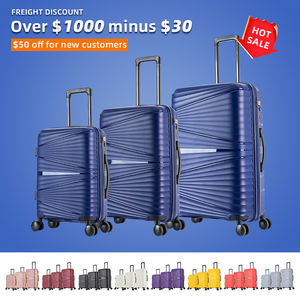 PP формочка для багажа, 3 шт. в комплекте, 20, 24, 28 дюймов, Прямая поставка с завода в Китае, двойное колесо, высокое качество, индивидуальный ПП Набор для багажа - Product Image 2