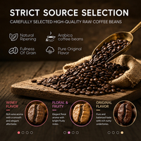 Grains de café Arabica et Robusta torréfiés moyennement du Brésil et d'Éthiopie, offrant des services OEM et ODM, conditionnés en 1 kg