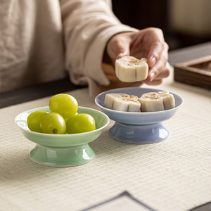 Chinese Minimalist Ceramic Stemmed <b>Tray</b> <b>Small</b> Dish For Fruit Dessert Snack Elegant Design Dehua Origin - Product Image 3