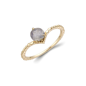 Bague pour femme Dunli Jewelry 2021, nouvelle collection, argent plaqué or 14 carats, pierre naturelle, style élégant pour femme de bureau - Product Image 1