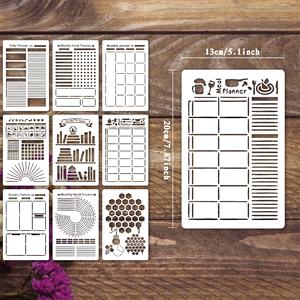 16 ชิ้นสมุดบันทึกลายฉลุภาพวาดแม่แบบสําหรับสมุดภาพ, สมุดบันทึก, ไดอารี่, บัตรของขวัญทําลายฉลุ - Product Image 2