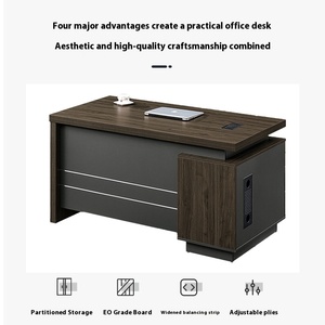 Escritorio individual ejecutivo moderno simple contemporáneo Diseño de tres minas para Office Boss MFC para uso hospitalario Oficina general - Product Image 2